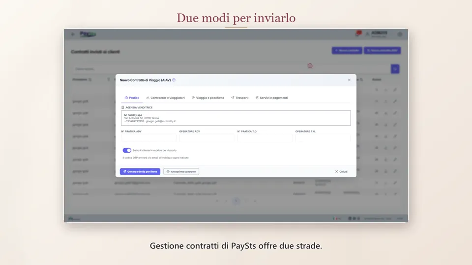 Firma remota per i tuoi contratti: mandi alla firma quelli che hai già, o te li crea PaySts