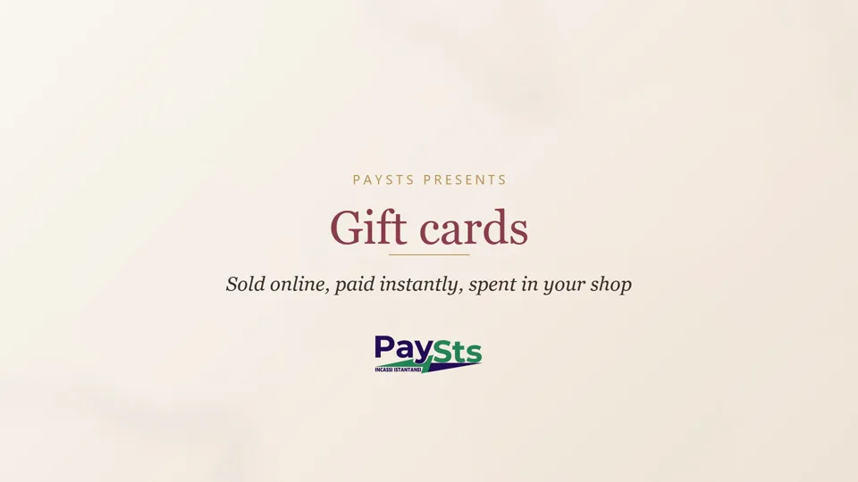 Shop gift cards: sold online with an instant transfer, spent in the shop or in the customer's wallet