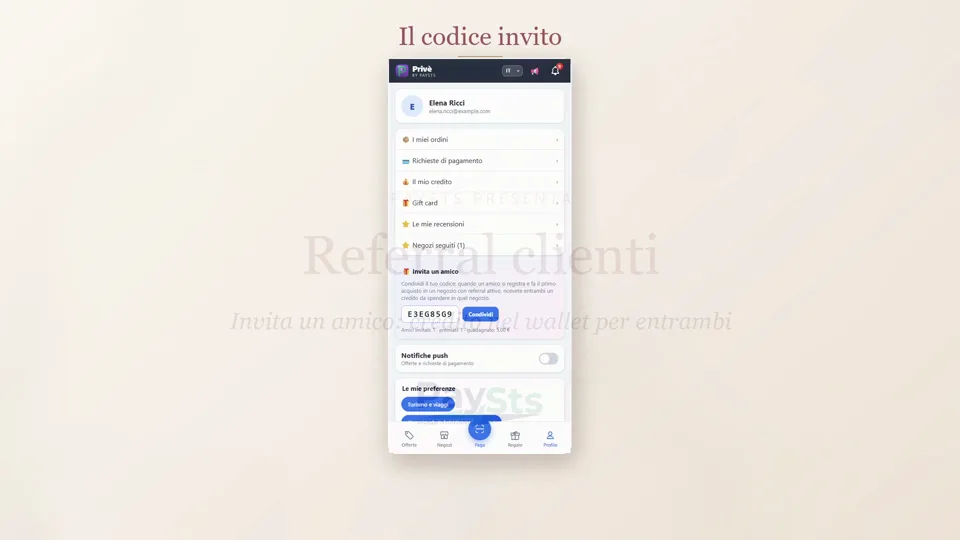 Referral clienti: il passaparola che premia chi invita e chi arriva, con credito nel negozio